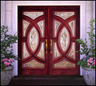 Mahogany Doors with Glass and Polished Zinc Caming (IWP) 
