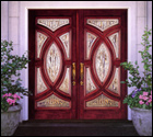 Mahogany Doors with Glass and Polished Zinc Caming (IWP) 