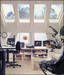 A room with skylights.