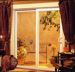 A Milgard sliding glass patio door.